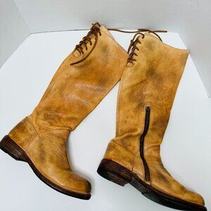 BedStu Manchester Tan Leather Tall Knee High Boots Womens 8 Bench Made 7822 Inne